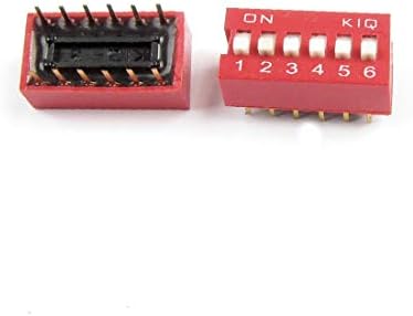 Nou Lon0167 2pcs PCB Mount 6 poziții 2.54 mm Pitch Slide Tip cheie DIP Switch (2pcs Leiterplattenmontage 6 Positionen 2.54