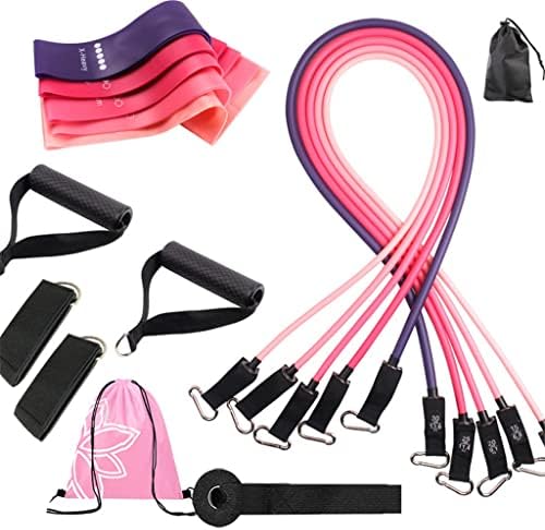 BHVXW 16 PC -uri/Set Benzi de rezistență la fitness pentru femei 100lbs 150lbs Cere de antrenament Yoga Trage Frânghie Echipament