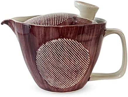 J-Kitchens Teapot cu filtru de ceai, 8,5 fl oz, pentru 1 sau 2 persoane, Hasami Yaki, fabricat în Japonia, oală rotundă respingătoare