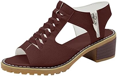 Femei vintage deschise sandale cu pană de la picioare cu tocuri înalte, cu tocuri înalte, pantofi cu platformă de modă cu fermoar