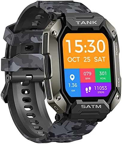 Yiisu Tank M1 Ecran mare Smart Smart Watch Pressure cu rată cardiacă Bluetooth pentru vizualizare braț Monitor 5ATM IP69K Waterproof