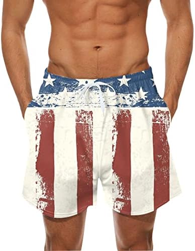 Pantaloni scurți pentru bărbați Pantaloni scurți vara casual Fit USA SUA Flag Primes Boardshorts 4 iulie vintage antrenament