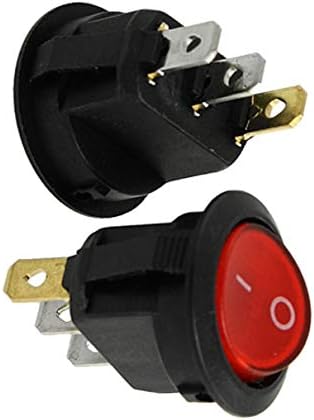 Aexit 5 buc comutatoare de comutare X lumină roșie iluminată 2 poziții ON-Off Spst Round Boat Rocker Switch Spst comutatoare