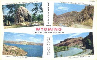 Parcul de stat Hot Springs, carte poștală din Wyoming