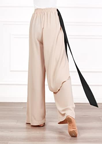 Pantaloni eleganți de la șifon pentru femei Angcoco pentru antrenament de dans