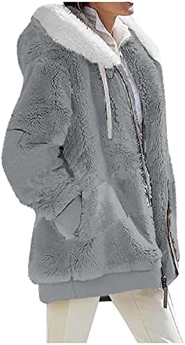 Top de iarnă Foviguo pentru femei Party Classic cu mânecă lungă cu mânecă Pufru Puffer confortabil Solid V gât Zip cel mai