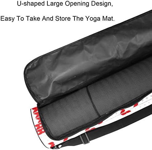 Roșu tricotat Crăciun Yoga Mat Carrier Bag cu curea de umăr Yoga Mat Bag Gym Bag Beach Bag