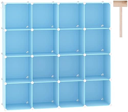 Organizator de depozitare cub C & ahome, unități de rafturi cu 16 cubi, dulap dulap, raft de carte modulară din plastic DIY,
