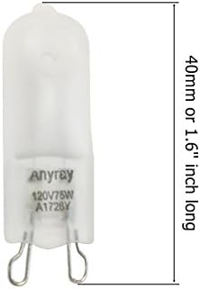 Anyray-Becuri sticlă mată 75 Watt G9 T4 75W Halogen Bi-Pin 130 volți 75Watt A1728F