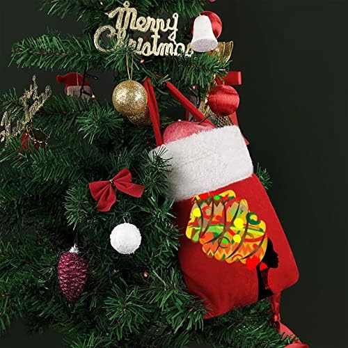Femei africane Crăciun saci drăguț Tote depozitare Husă buzunar pentru bomboane cadou Xmas copac agățat Decorative