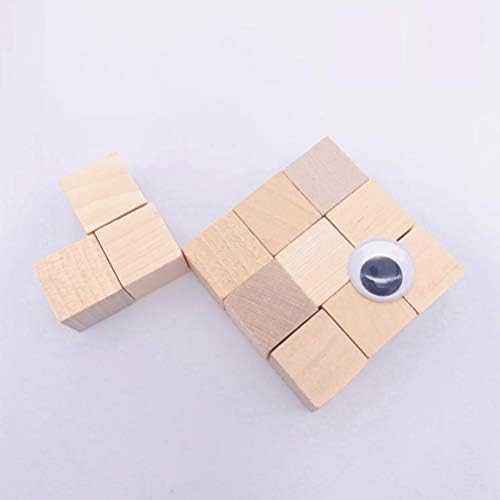 Didiseaon cuburi de lemn neterminate 15mm blocuri de artizanat din lemn Natural blocuri mici pătrate blocuri solide DIY pentru