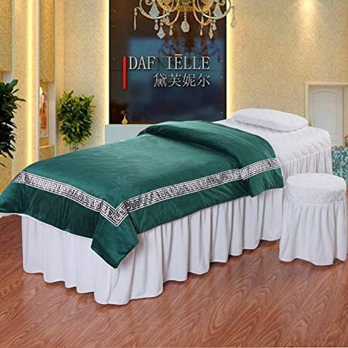 Seturi de tablă de masaj pentru frumusețe pentru pluș, catifea în stil european catifea 4 bucăți de pat pat de acoperire cu o gaură de odihnă pentru masaj spa tabel-h 70x185cm