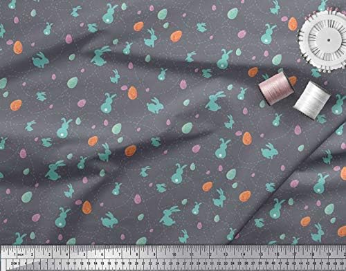 Soimoi Rayon Fabric ou & amp; iepure animal Decor Fabric imprimate curte 56 Inch Wide