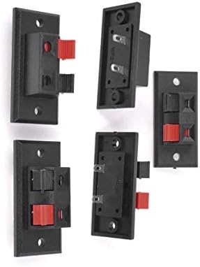 Aexit 5pcs Red Audio & Accesorii Video și negru Împinge Tip Audio Terminale Conectori & amp; Adaptoare Strip conector