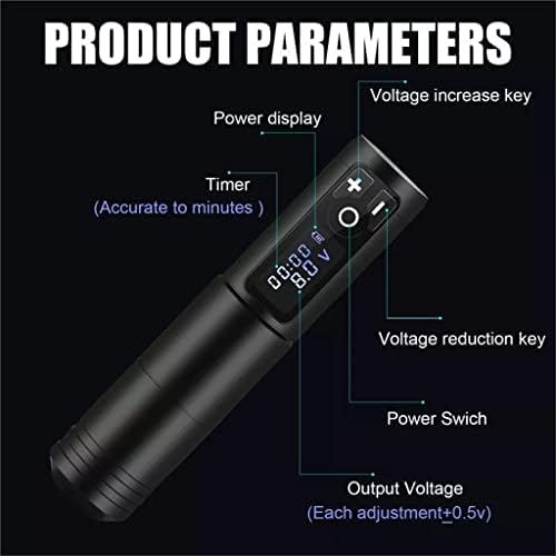 Tkfdc Wireless Tattoo Machine Pen Kit 1800mAh baterie cu putere portabilă Motor puternic fără miez afișaj Digital LED pentru Body Art