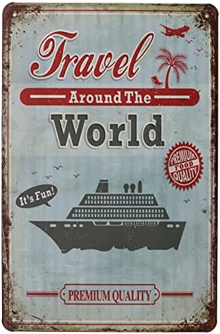 ARTCLUB călătorie în jurul lumii navă de croazieră metal semn Vintage placa perete Decor