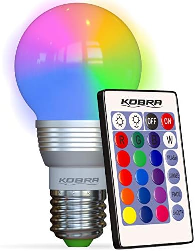 Kobra LED Culoare Schimbarea bec cu telecomanda - 16 Opțiuni de culoare diferite Smooth, Fade, Flash sau modul Strobe-Smart bec de la distanță-RGB & amp; multi colorate