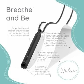 Colier de respirație Halsa, colier de anxietate pentru meditație, relaxare, calmare și reducere a stresului. Instrument de