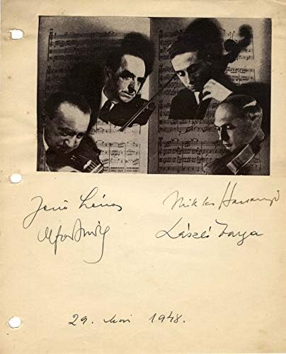 L autografe cu cvartet de coarde, pagina albumului semnat
