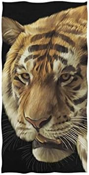 Alaza microfibră Gym prosop desen Bengal Tiger, Uscare rapidă Sport Fitness sudoare Facial prosop 15 x 30 inch
