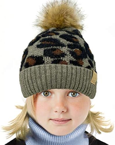 Copii cu vârste cuprinse cu 2-5 pompom groase groase, tricotate slouch beanie pălărie