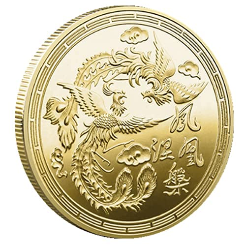 Moneda de colecție Tradițională Chineză Phoenix, insigna comemorativă pentru noroc și binecuvântare