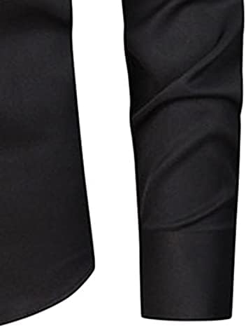 DGHM-Jlmy barbati maneca lunga Moda Slim culoare solidă Camasa de afaceri rochie elastica Tricou pătrat guler Primăvară formală