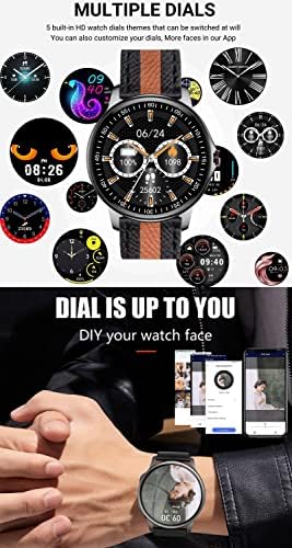 HOaiyo Smart Watch, Smartwatch de 1,3 cu apel/text/ritm cardiac/spo2/contor de somn/calorii, 3Atm Waterproof 20 Sports Mode Fitness Tracker pentru iPhone Android pentru bărbați pentru femei