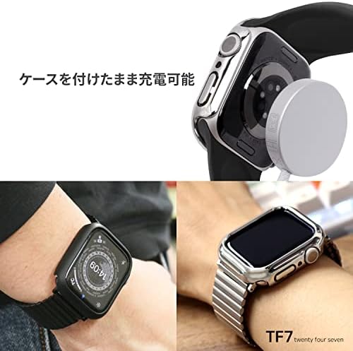 TF7 TF07MB45 Apple Watch Hard Carcasă, piele de aer pentru ceasuri Apple, capac de protecție, rezistent la șocuri, ușor de instalat, negru mat, seria 0,3/1,8 inci