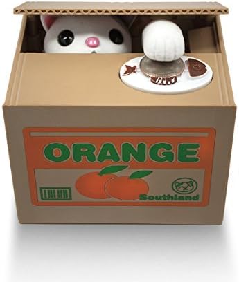 Matney Fura Monede Cat Box-Pusculita - Alb Kitty-Vorbitor De Limba Engleza