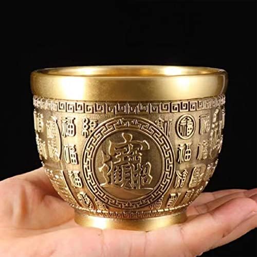 Magideal 2x Creative Brass Feng Shui Bowl Cilindru Fortune Folk Treasure Bowl pentru decor de studiu