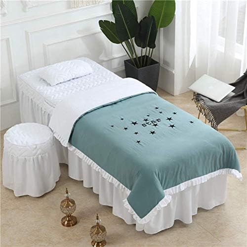Copertă de pat de frumusețe prietenoasă cu pielea Zhuan, seturi de foi de masă de masaj, 4 bucăți paturi de masaj Fustă Pillowcase