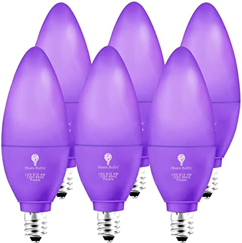 6 pachet Bluex Landle Bulb purpuriu - 4W - E12 Bulb purpuriu purpuriu purpuriu, decorare de petrecere, pridvor, iluminat pentru