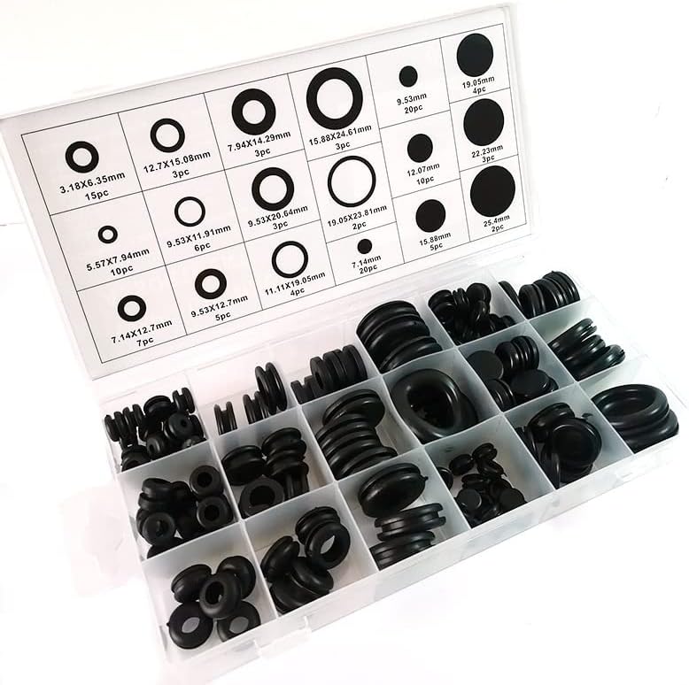 IGNAR 18 dimensiuni de cauciuc negru Grommet Firewall Cabluri de cablare a cablului Set de garnitură pentru garnitură
