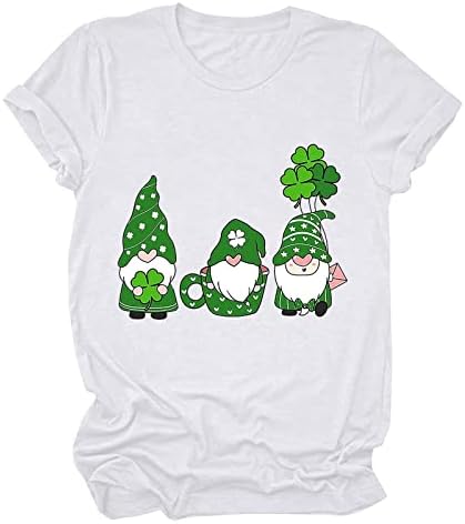 St. Patricks Zi T-Shirt Femei Gnomi Tricou Irlandez Shamrock Tees Grafic Trifoi Verde Maneca Scurta Topuri Norocos Tricouri
