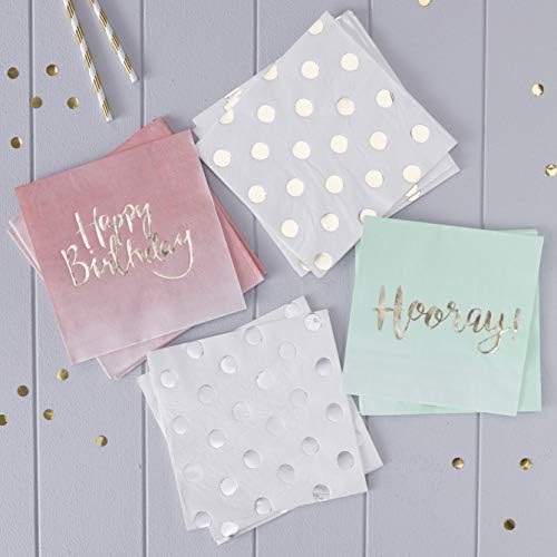 Ginger Ray Silver Foiled Polka Dot Paper Party Jarkins x 20 - Pick and Mix Party