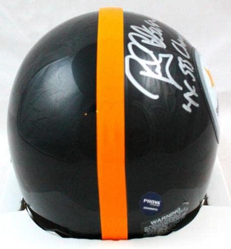 Rocky Bleier mini cască Steelers 63-76 cu autograf cu 4x SB Champs-Prova * Mini căști NFL cu autograf de argint