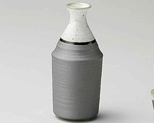 Tetsu Kessho 3.1inch sake carafe ceramică gri fabricată în Japonia