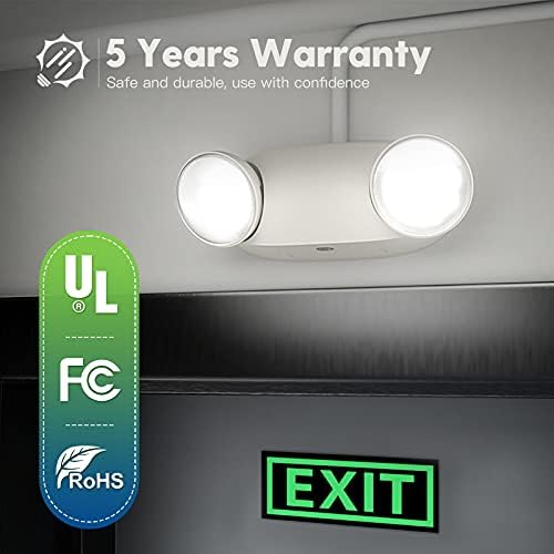 FREELICHT 8 Pack lumină de urgență, lumini de urgență pentru afaceri, lumini de urgență cu LED-uri cu baterie de rezervă, 2