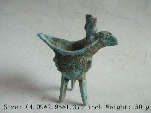 ZAMTAC elaborat chinez antic vechi Bronz antic - pahar de vin