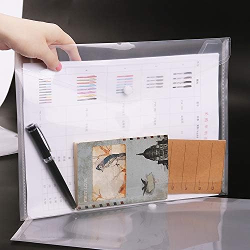 MOTZU 12 piese plicuri din Plastic Poly Folder, dimensiune A4, impermeabil transparent document de proiect dosar scrisoare