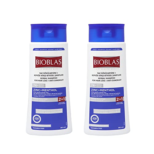 Bioblas Zinc & amp; șampon de păr mentol | anti-mătreață și Gel calmant pentru Scalp | Paraben și parfum gratuit | pentru toate