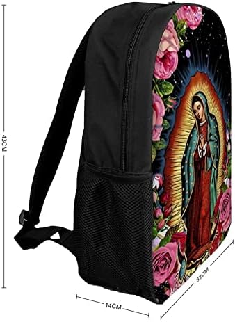 Waygotee Our Lady of Guadalupe Virgin Mary 3D Imprimare Rucsacuri de carte Laptop Geantă de călătorie Unisex pentru cadouri pentru adulți 17 inci