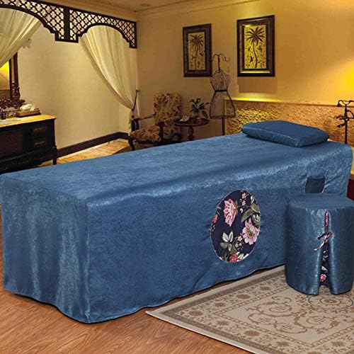 Seturi de tablă de masă de masaj din bumbac moale, cusături din dantelă solidă culoare frumusețe copertă de pat respirabil pentru corpuri spa-uri spa-uri pentru paturi de pat pentru 4 piese-b 70x185cm