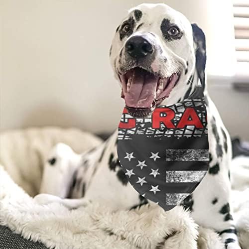Câine Bandana Drag Racing American Flag Dog eșarfă, reglabil animal de casă triunghi bavete pentru pisici, pui, mici, mijlocii,