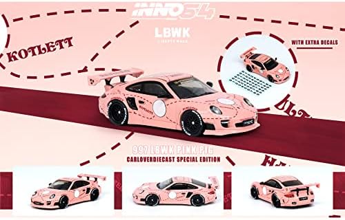 997 lbwk Pink Pig Pig CarloverDiECAST Ediție specială cu decalcomanii 1/64 Diecast Model Mașină de modele Inno in64-997LB-PIG