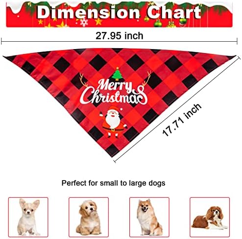 4 pachet câine de Crăciun Bandana Plaid Triangle Ilopuri de bumbac Eșarfă pentru animale de companie Reglabil lavabil pentru