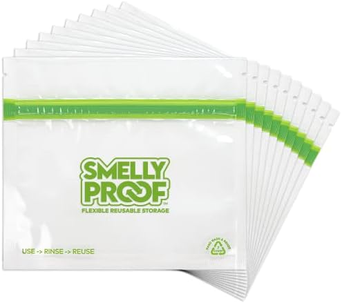 Pachet de pungi de depozitare reutilizabile proiectat de Smelly Proof-fabricat în SUA, PEVA & amp; BPA FREE-Clear, 3-Mils gros-pachet
