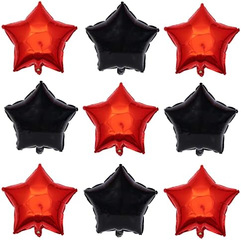 18 Inch roșu negru stea forma folie balon, 10buc Mylar heliu baloane stele baloane pentru petrecere decorare
