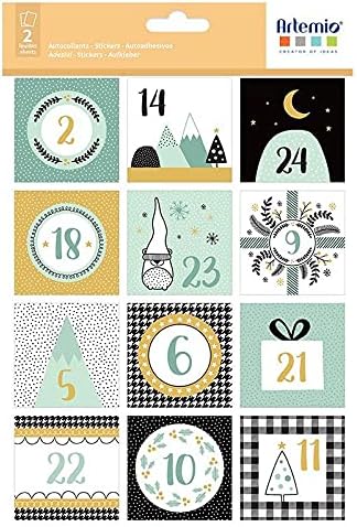 24 de autocolante pătrate pentru calendarul Adventului-Imaginați-vă Crăciunul